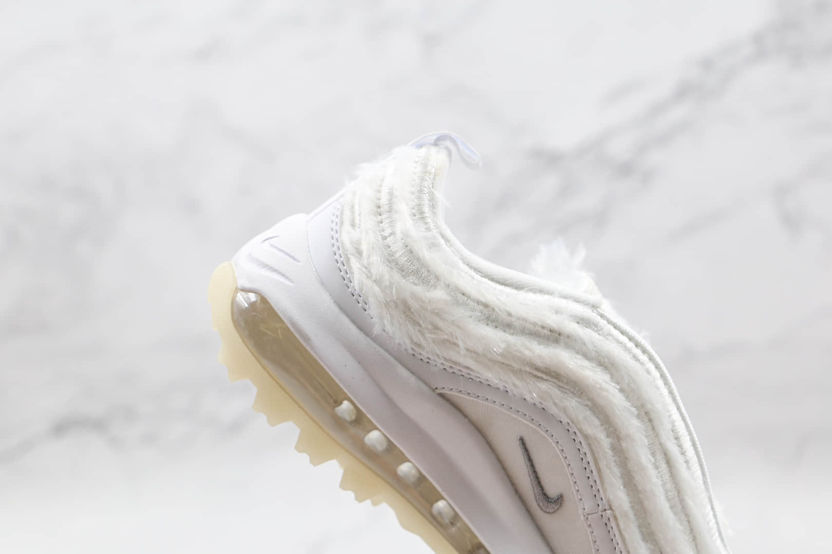 耐克Nike Air Max 97 Golf纯原版本高尔夫子弹Max97纯白毛绒气垫鞋原盒原标 货号：CK4437-101