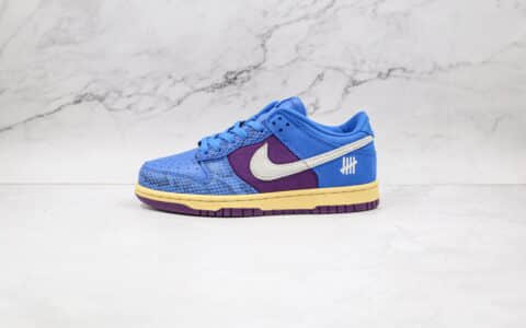 耐克UNDEFEATED x Nike SB Dunk Low纯原版本联名SB Dunk板鞋蓝紫蛇纹原厂头层皮料 货号：DH6508-400