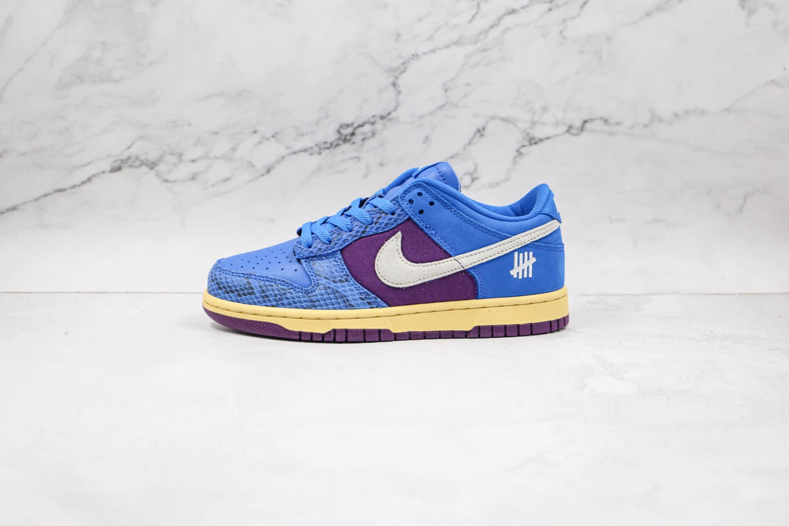 耐克UNDEFEATED x Nike SB Dunk Low纯原版本联名SB Dunk板鞋蓝紫蛇纹原厂头层皮料 货号：DH6508-400