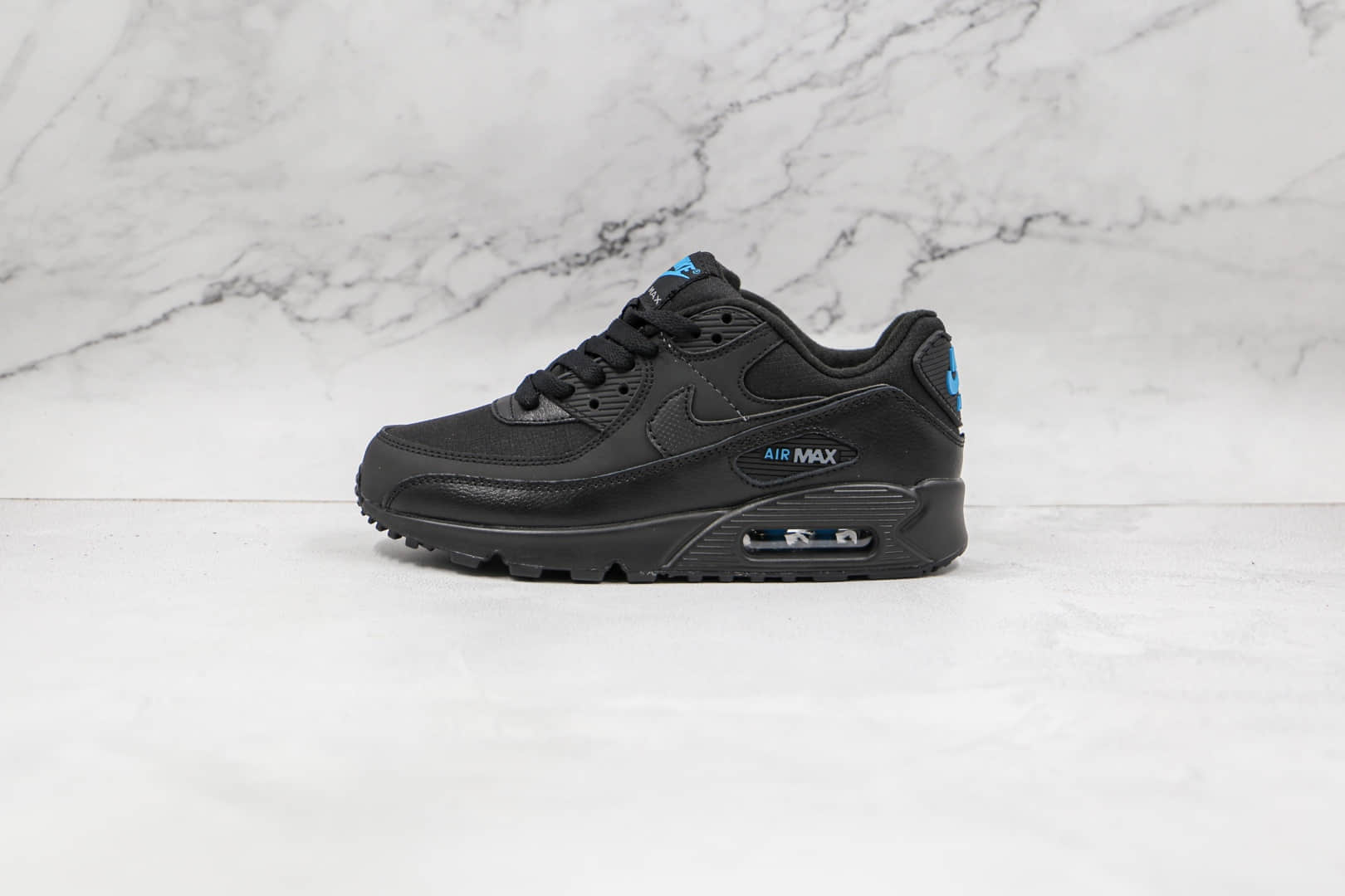 耐克Nike Air Max 90 Black纯原版本黑蓝色Max90三十周年纪念款气垫鞋原档案数据开发 货号：DC4116-002