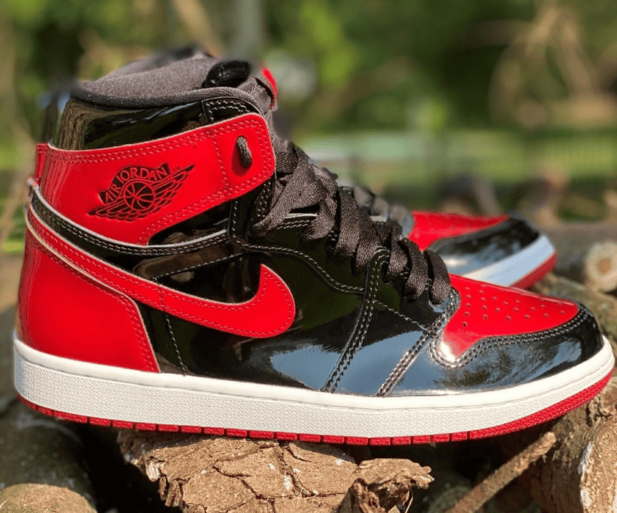 全新黑红漆皮AJ1“Bred Patent”实物曝光！酷炫十足！ 货号：555088-063