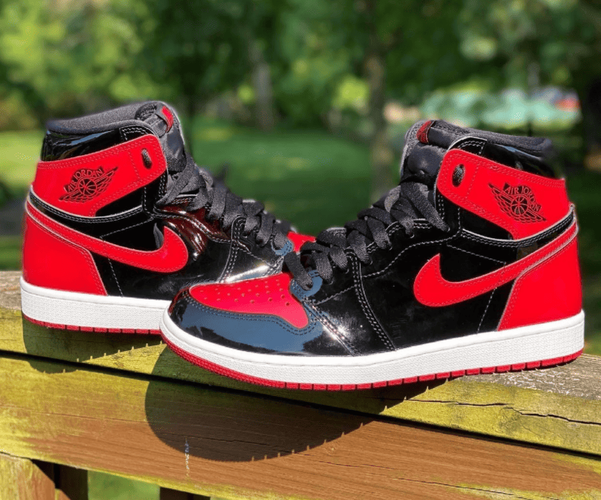 全新黑红漆皮AJ1“Bred Patent”实物曝光！酷炫十足！ 货号：555088-063