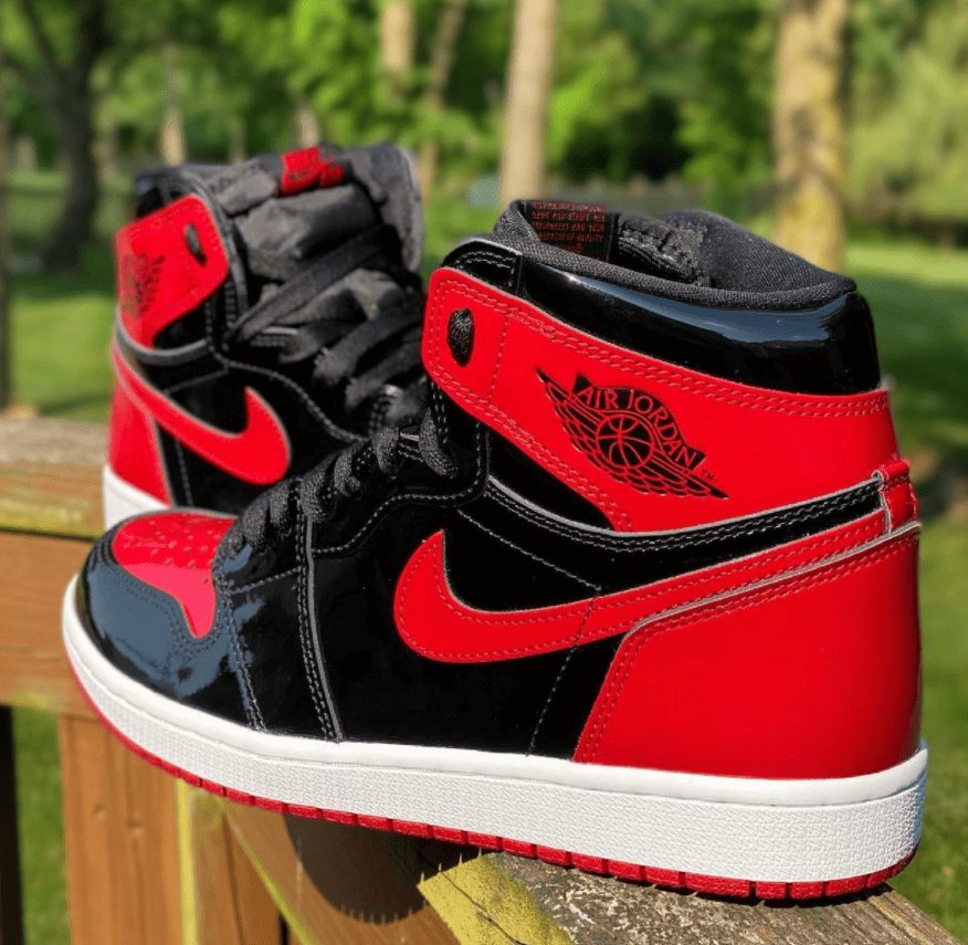 全新黑红漆皮AJ1“Bred Patent”实物曝光！酷炫十足！ 货号：555088-063