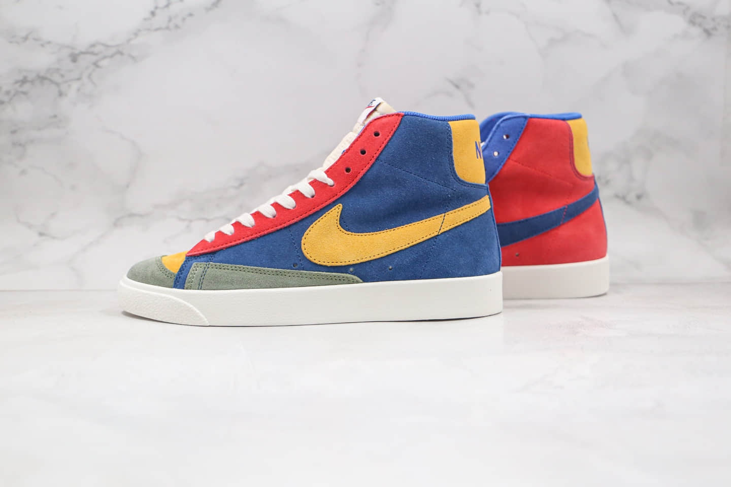 耐克Nike Blazer Mid '1977 Vintage WE纯原版本高帮开拓者马卡龙糖果鸳鸯配色板鞋原档案数据开发 货号：DC9179-476