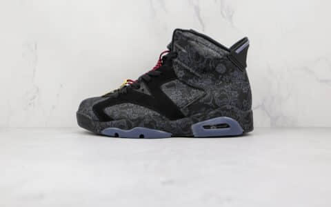 乔丹Air Jordan 6 SD WMNS Singles Day纯原版本黑丝绸中国结花卉纹理AJ6篮球鞋原楦头纸板打造 货号：DB9818-001