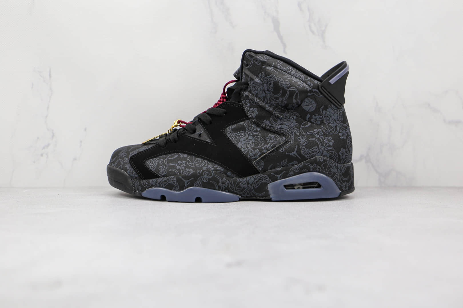 乔丹Air Jordan 6 SD WMNS Singles Day纯原版本黑丝绸中国结花卉纹理AJ6篮球鞋原楦头纸板打造 货号：DB9818-001