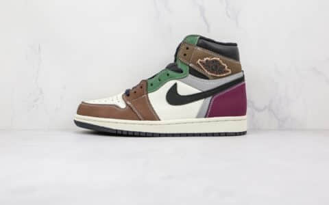 乔丹Air Jordan 1 High OG Hand Crafted纯原版本高帮AJ1彩色拼接白棕黑紫绿3M反光板鞋原档案数据开发 货号：DH3097-001