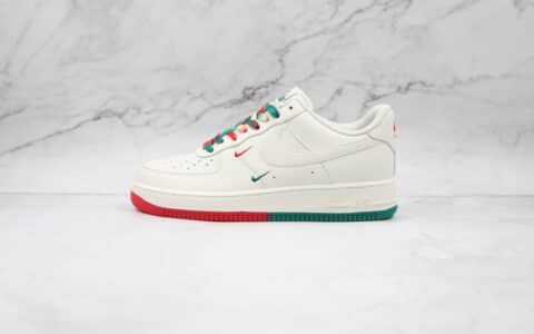 耐克Nike Air Force 1 Low '07纯原版本低帮空军一号白橙绿色双钩板鞋内置气垫 货号：BU6638-180