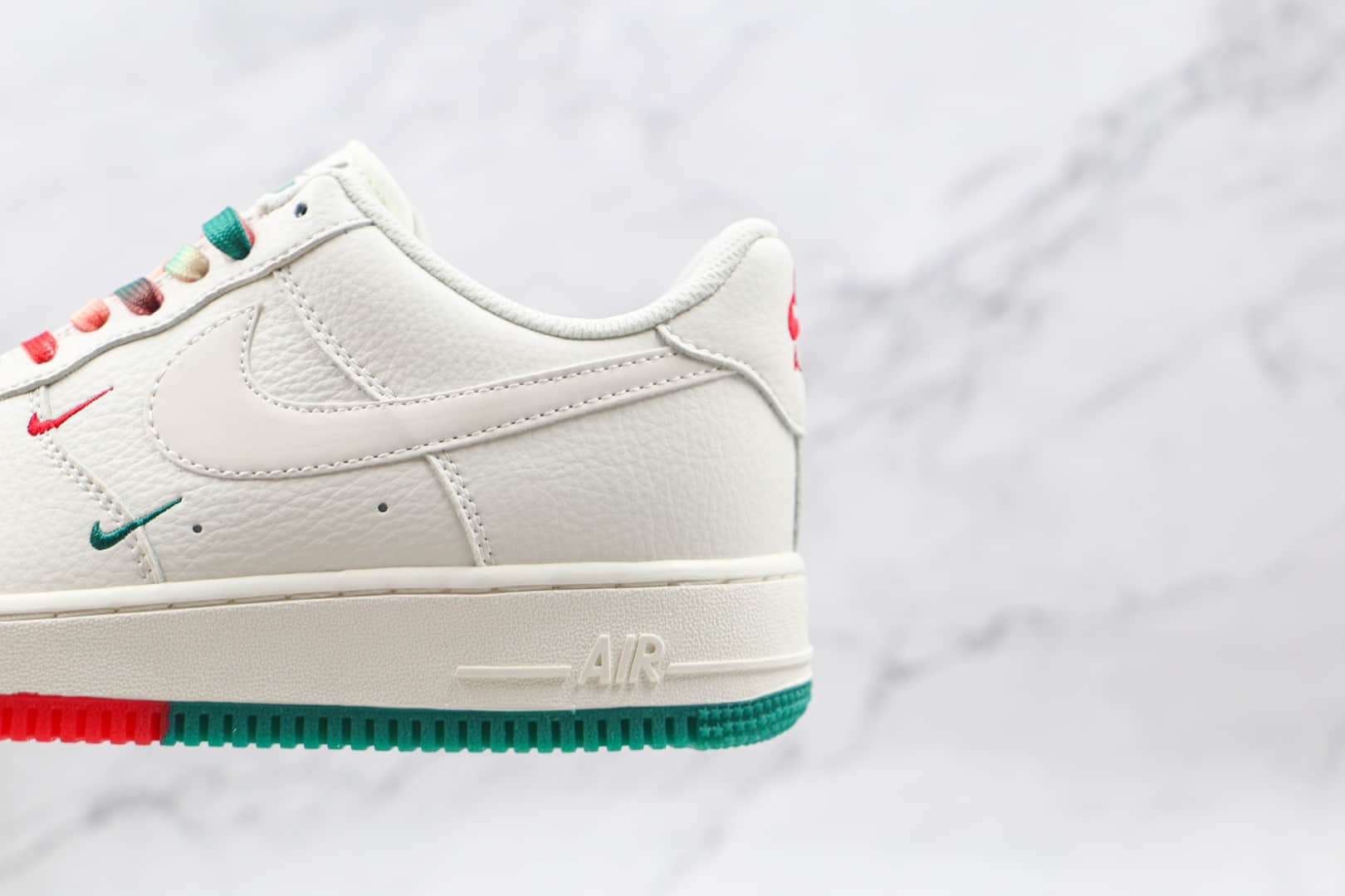 耐克Nike Air Force 1 Low '07纯原版本低帮空军一号白橙绿色双钩板鞋内置气垫 货号：BU6638-180