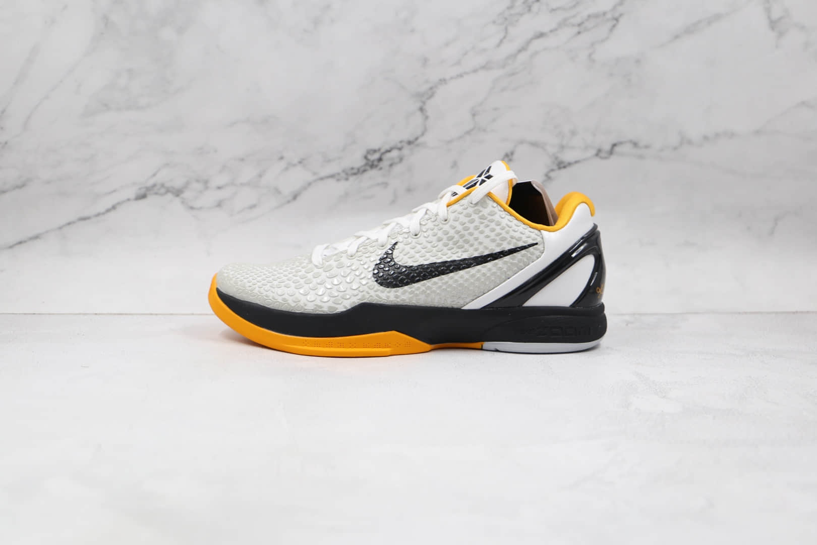 耐克Nike Kobe 6 Protro Del Sol纯原版本科比6代白黑黄色篮球鞋内置碳板气垫支持实战 货号：CW2190-100