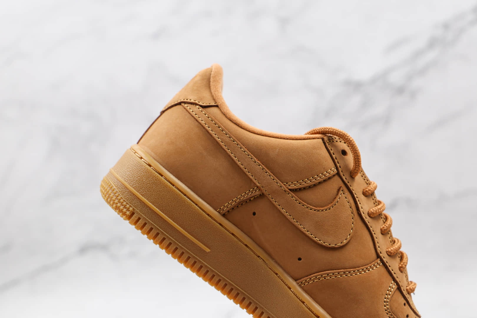 耐克Nike Air Force 1 Low Flax x Supreme联名款纯原版本低帮空军一号小麦色板鞋内置气垫 货号：DN1555-200