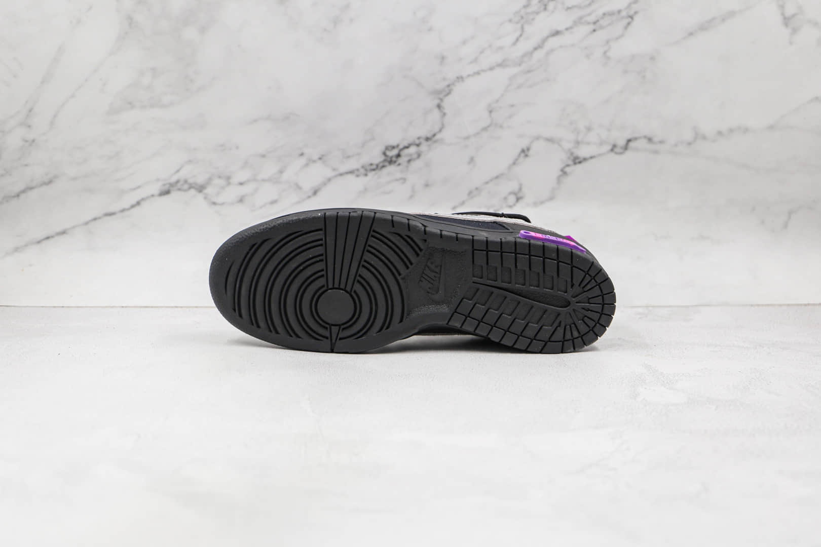 耐克Off-White x Nike Dunk Low “The 50”公司级版本OW联名Dunk低帮板鞋黑紫色原盒原标 货号：DM1602-001