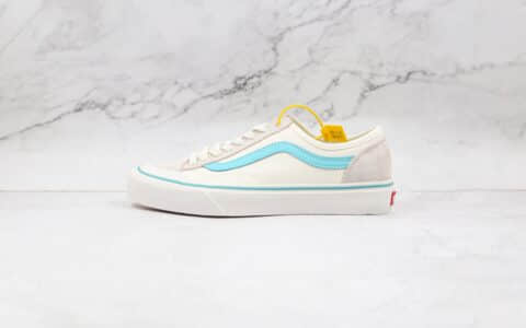 万斯Vans Style 36公司级版本半月包头低帮板鞋灰白蓝原厂DT钢印 货号：VNOS32J6JA