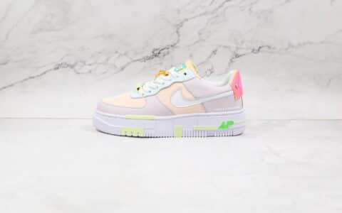 耐克Nike AF1 Pixel x LPL联名款纯原版本低帮空军一号夜光彩色解构马卡龙板鞋原楦头纸板打造 货号：DO2330-511