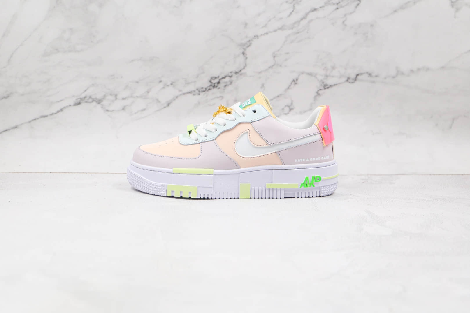 耐克Nike AF1 Pixel x LPL联名款纯原版本低帮空军一号夜光彩色解构马卡龙板鞋原楦头纸板打造 货号：DO2330-511