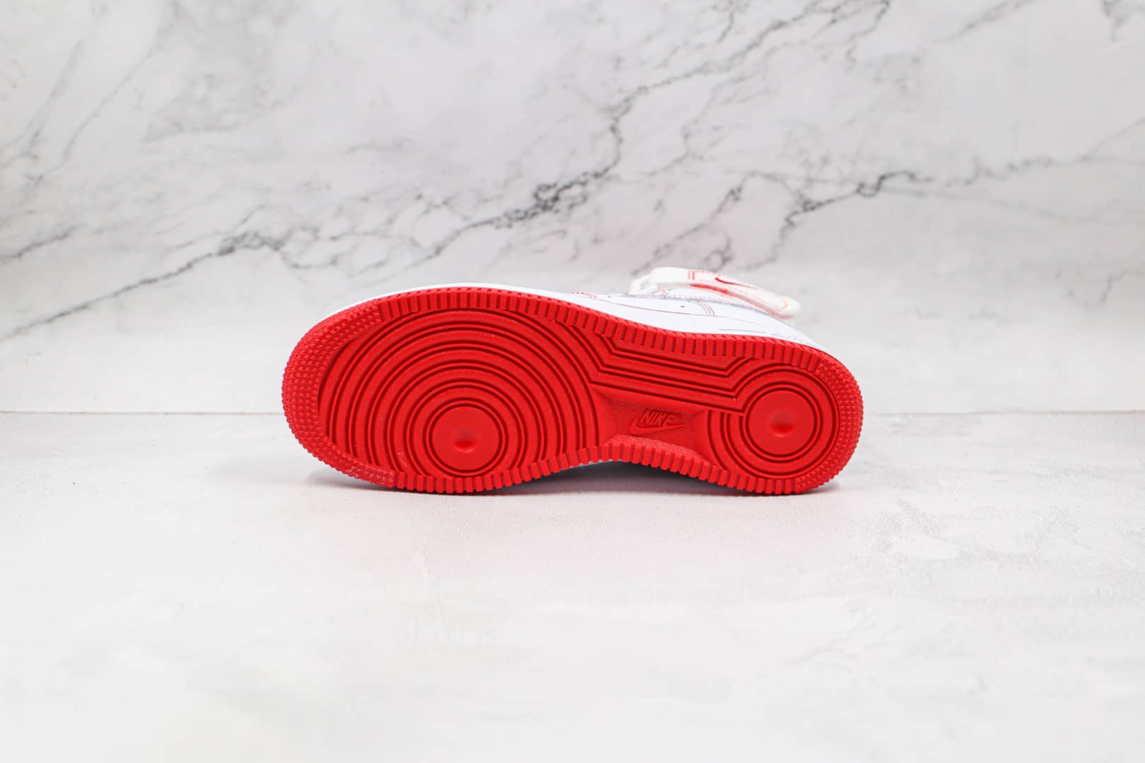 耐克Nike Air Force 1 High 07纯原版本高帮空军一号白红色板鞋内置气垫 货号：CV1753-100