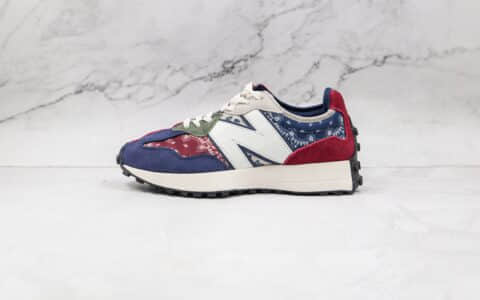 新百伦New Balance 327纯原版本复古红蓝绿色青花瓷不规则NB327慢跑鞋原楦头纸板打造 货号：MS327DWU