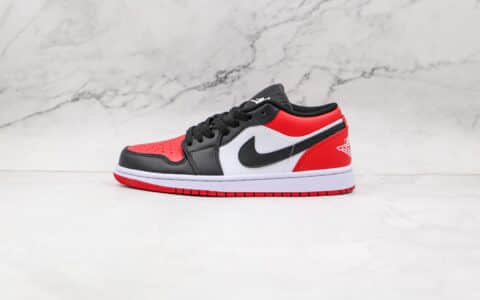 乔丹Air Jordan 1 Low纯原版本低帮AJ1红黑脚趾板鞋原楦头纸板打造 货号：553558-612