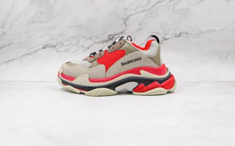 巴黎世家Balenciaga Triple S纯原版本初代灰红色老爹鞋原档案数据开发