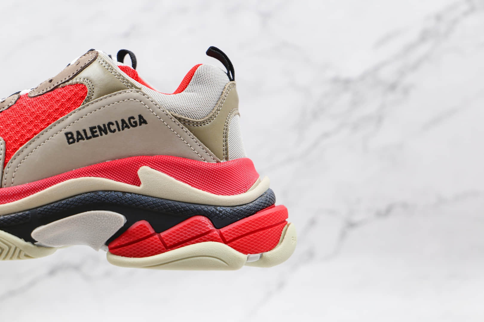 巴黎世家Balenciaga Triple S纯原版本初代灰红色老爹鞋原档案数据开发