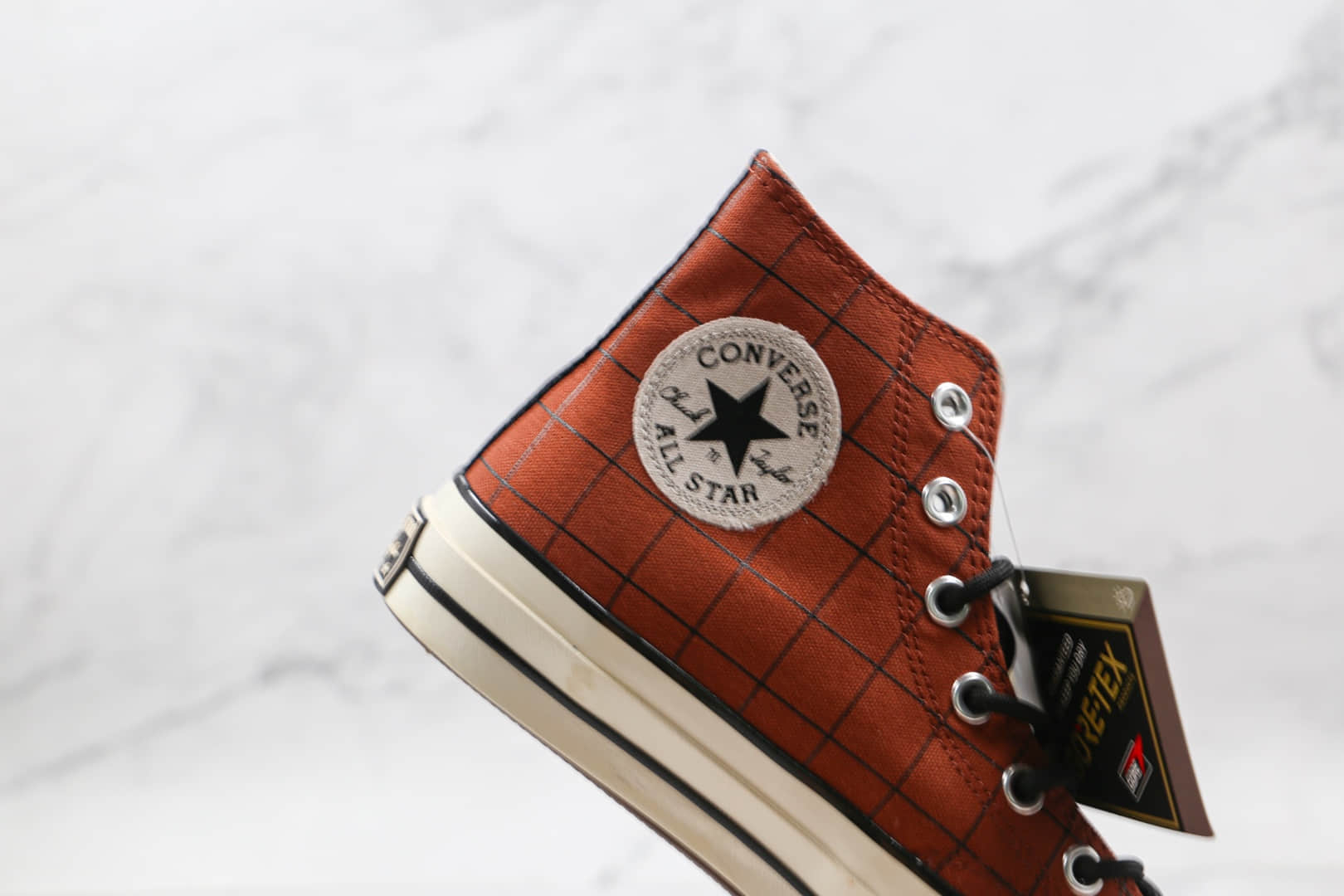 匡威CONVERSE Chuck70 x GORE-TEX联名款公司级版本高帮棕色硫化帆布鞋原楦头纸板打造 货号：171442C