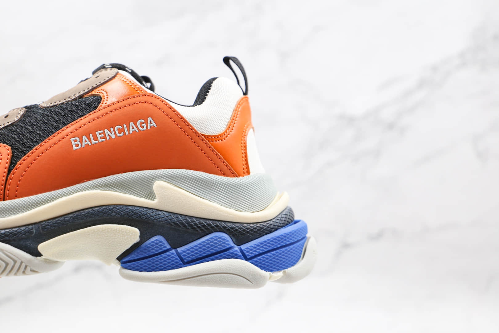 巴黎世家Balenciaga Triple S纯原版本初代复古橙蓝色老爹鞋原档案数据开发原装组合大底