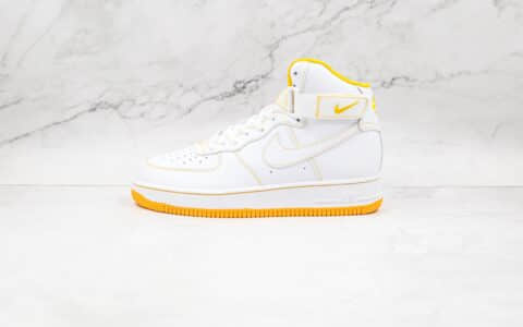 耐克Nike Air Force 1 High‘07纯原版本高帮空军一号白黄色缝线板鞋内置气垫原盒原标 货号：CV1753-107