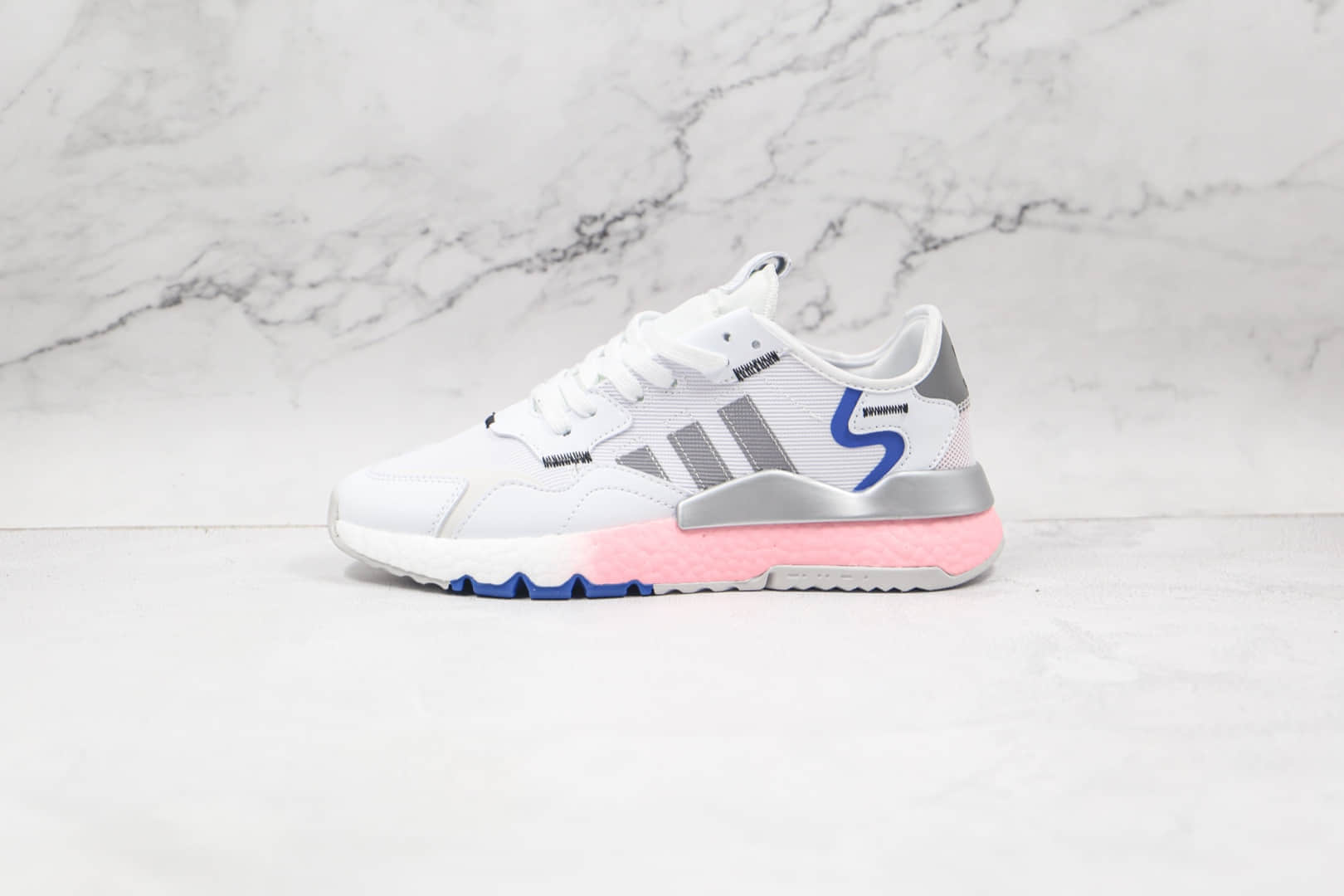 阿迪达斯Adidas Nite Jogger 2019 Boost纯原版本夜行者一代白灰蓝粉色爆米花跑鞋原楦头纸板打造 货号：FY5748