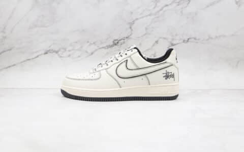 耐克Nike Air Force 1 Low纯原版本低帮空军一号白黑色缝线斯图西联名款板鞋内置气垫 货号：UN1635-702