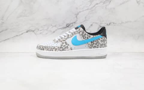 耐克Nike Air Force 1 Low Leopard纯原版本低帮空军一号灰蓝色豹纹板鞋内置气垫 货号：DJ6192-001