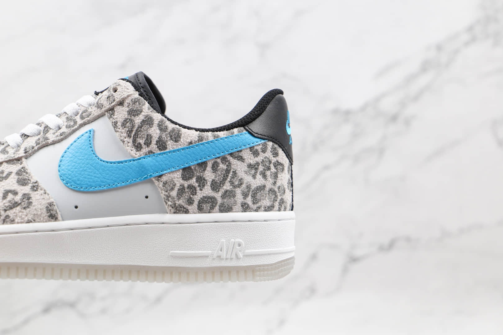 耐克Nike Air Force 1 Low Leopard纯原版本低帮空军一号灰蓝色豹纹板鞋内置气垫 货号：DJ6192-001