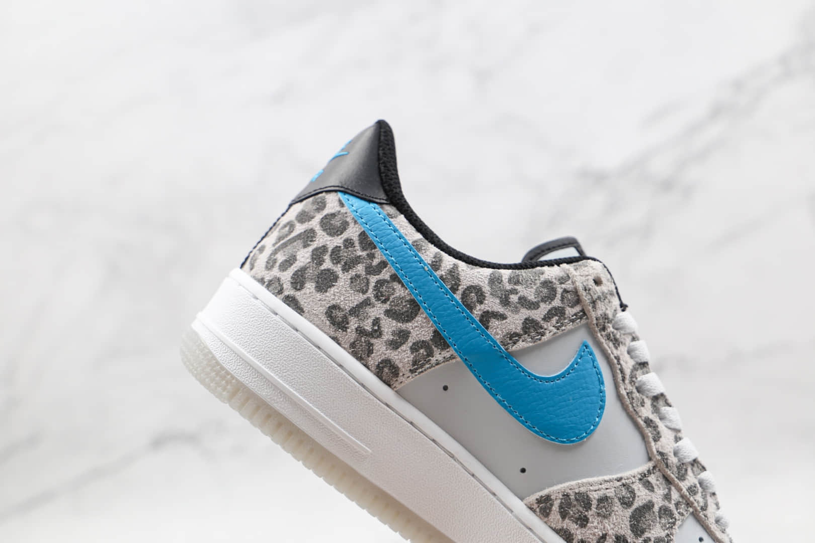 耐克Nike Air Force 1 Low Leopard纯原版本低帮空军一号灰蓝色豹纹板鞋内置气垫 货号：DJ6192-001