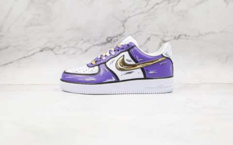 耐克Nike Air Force 1 Low Leopard纯原版本低帮空军一号紫金涂鸦板鞋原盒原标 货号：CW2288-216