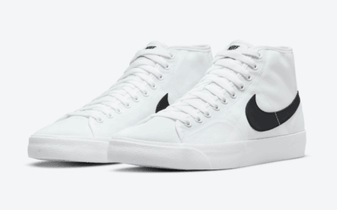 简约白黑！全新Nike SB Blazer Court Mid首度曝光！ 货号：DC8901-100