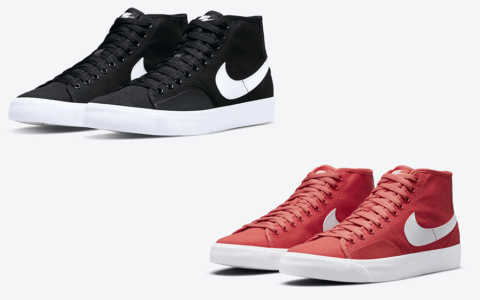 黑白or红白？两款全新配色Nike SB Blazer Court Mid即将登场！