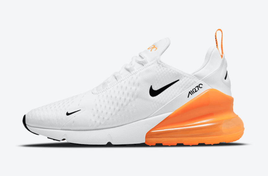 清爽活力！Nike气垫跑鞋Air Max 270白橙配色即将登场！ 货号：DO6392-100