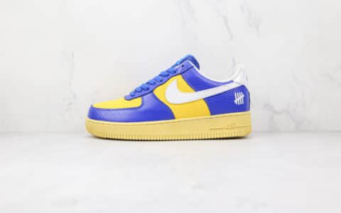 耐克Nike Air Force 1 Dunk vs AF-1 x Undefeated联名款纯原版本低帮空军一号蓝黄色板鞋内置气垫 货号：DM8462-400