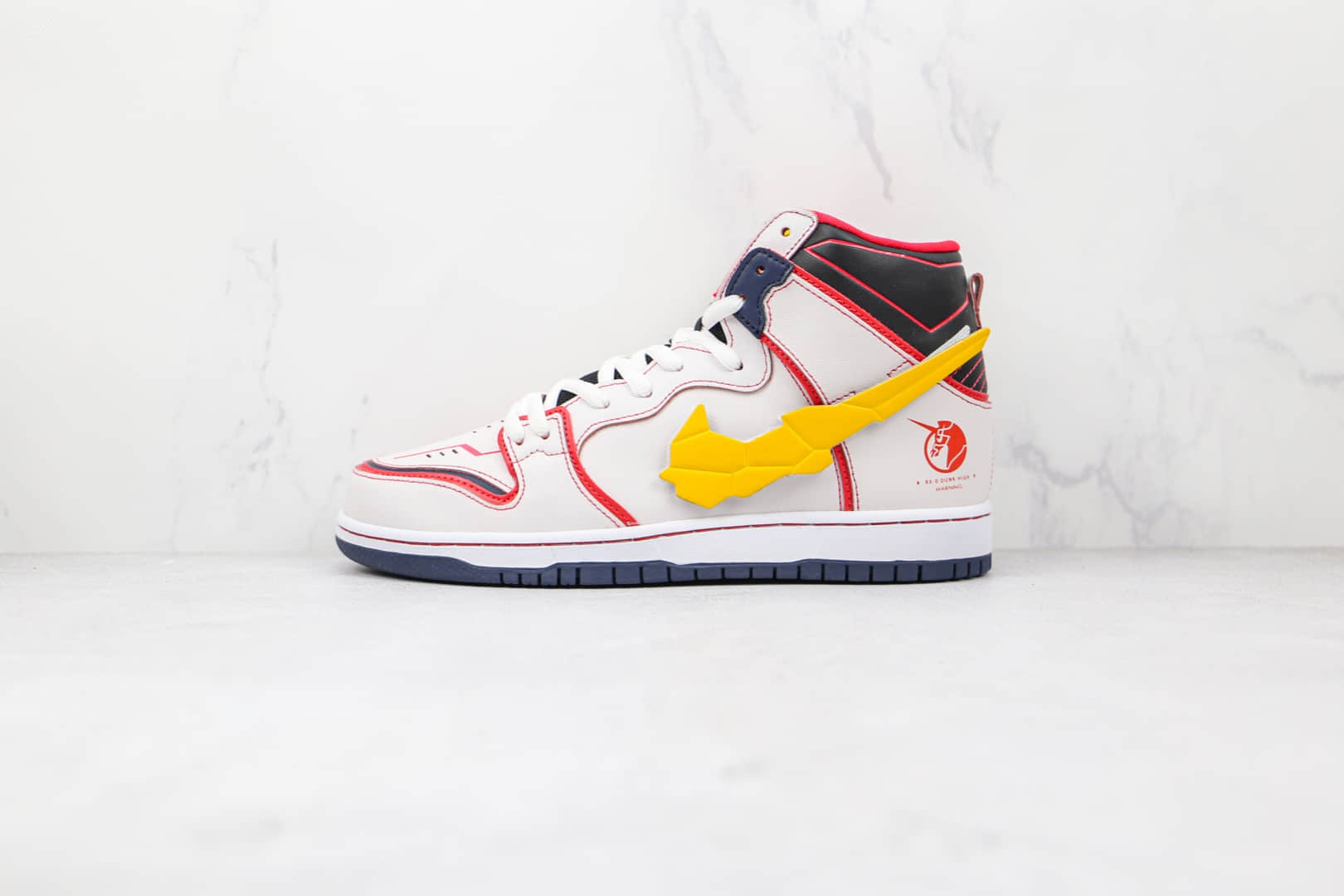 耐克Nike Dunk High Project Unicorn-RX-0 x Gundamx联名款纯原版本高帮SB DUNK白红色独角兽换钩板鞋原档案数据开发 货号：DH7717-100