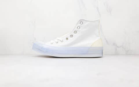 匡威Converse Chuck Taylor All Star CX公司级版本高帮白色水晶底果冻帆布鞋原盒原标 货号：172471C