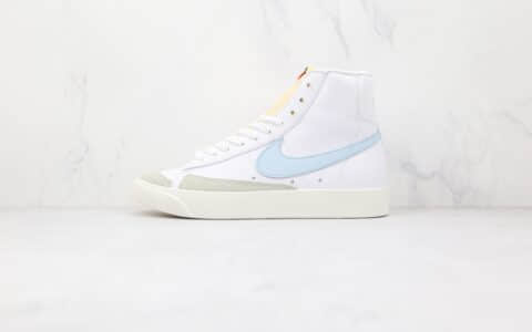 耐克NIKE Blazer MID‘77 VNTG纯原版本高帮开拓者白蓝色板鞋原楦头纸板打造 货号：BQ6806-109