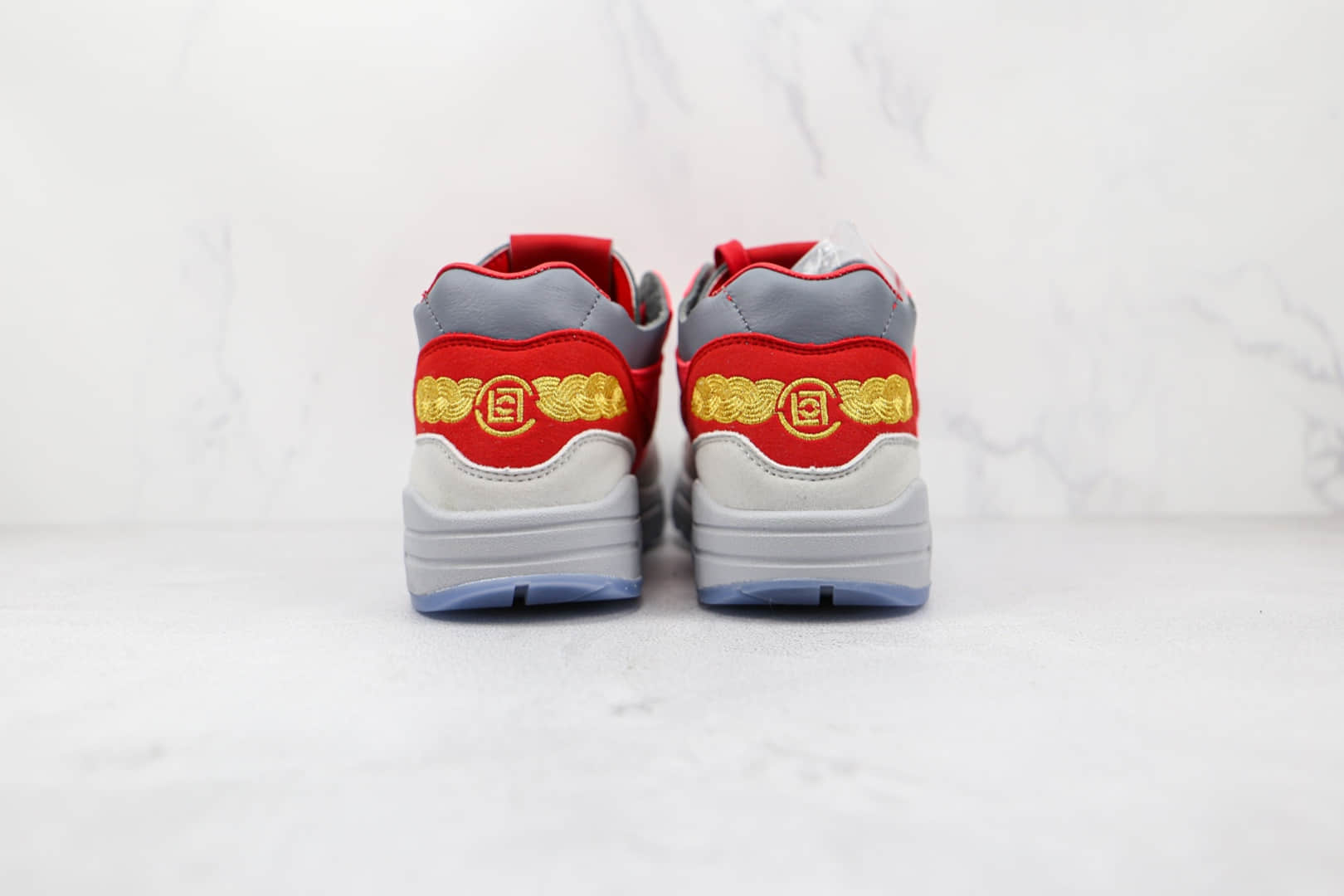 耐克Nike Air Max 1 Kiss of Death x CLOT联名款纯原版本死亡之吻3.0太阳灰红运动鞋原楦头纸板打造 货号：DD1870-600