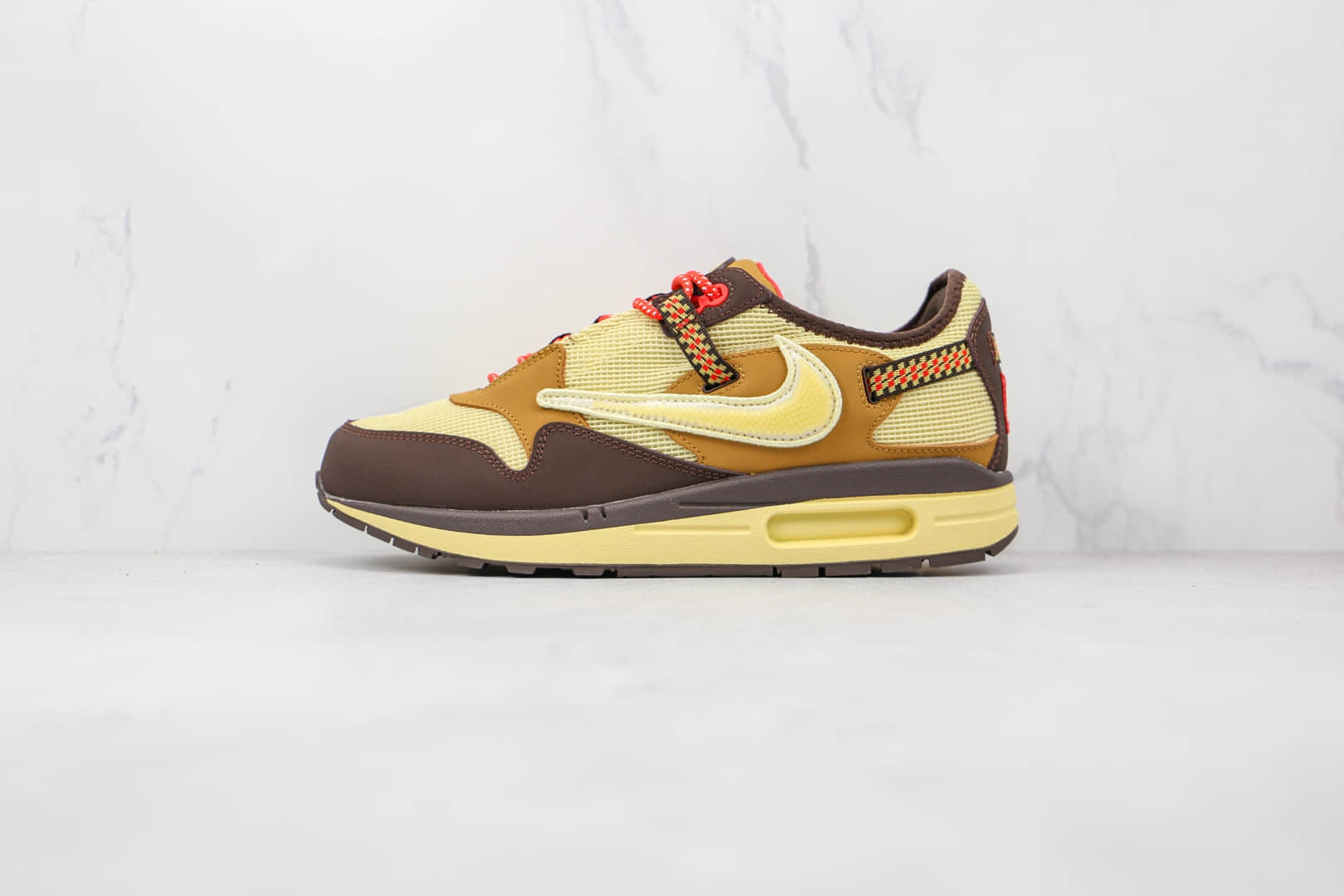 耐克Nike Air Max 1 Cactus Jack x Travis Scott联名款纯原版本倒勾米褐色气垫鞋原档案数据开发 货号：DO9392-200