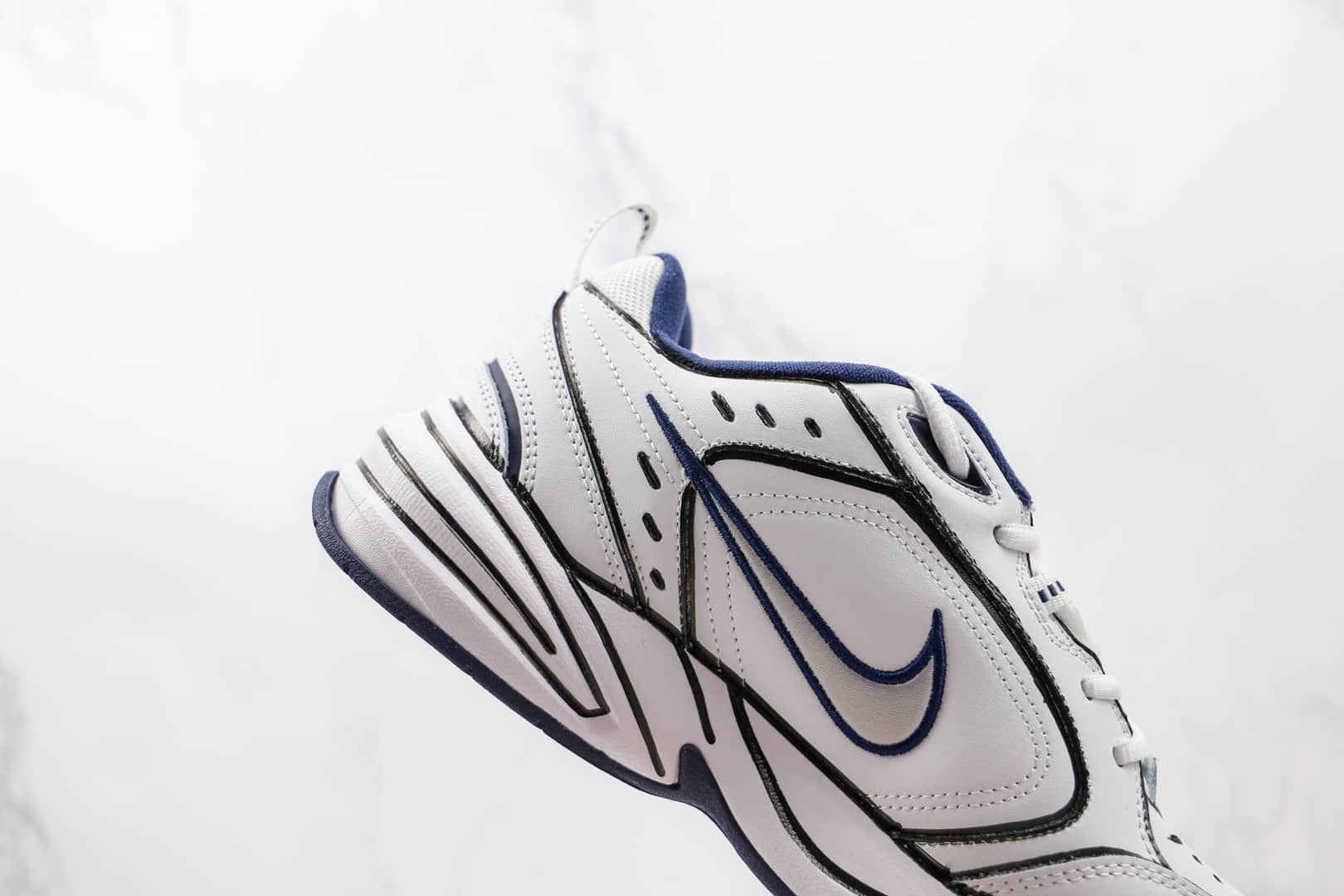 耐克Nike Air Monarch M2K纯原版本复古M2K白蓝色涂鸦老爹鞋原楦头纸板打造 货号：415445-102