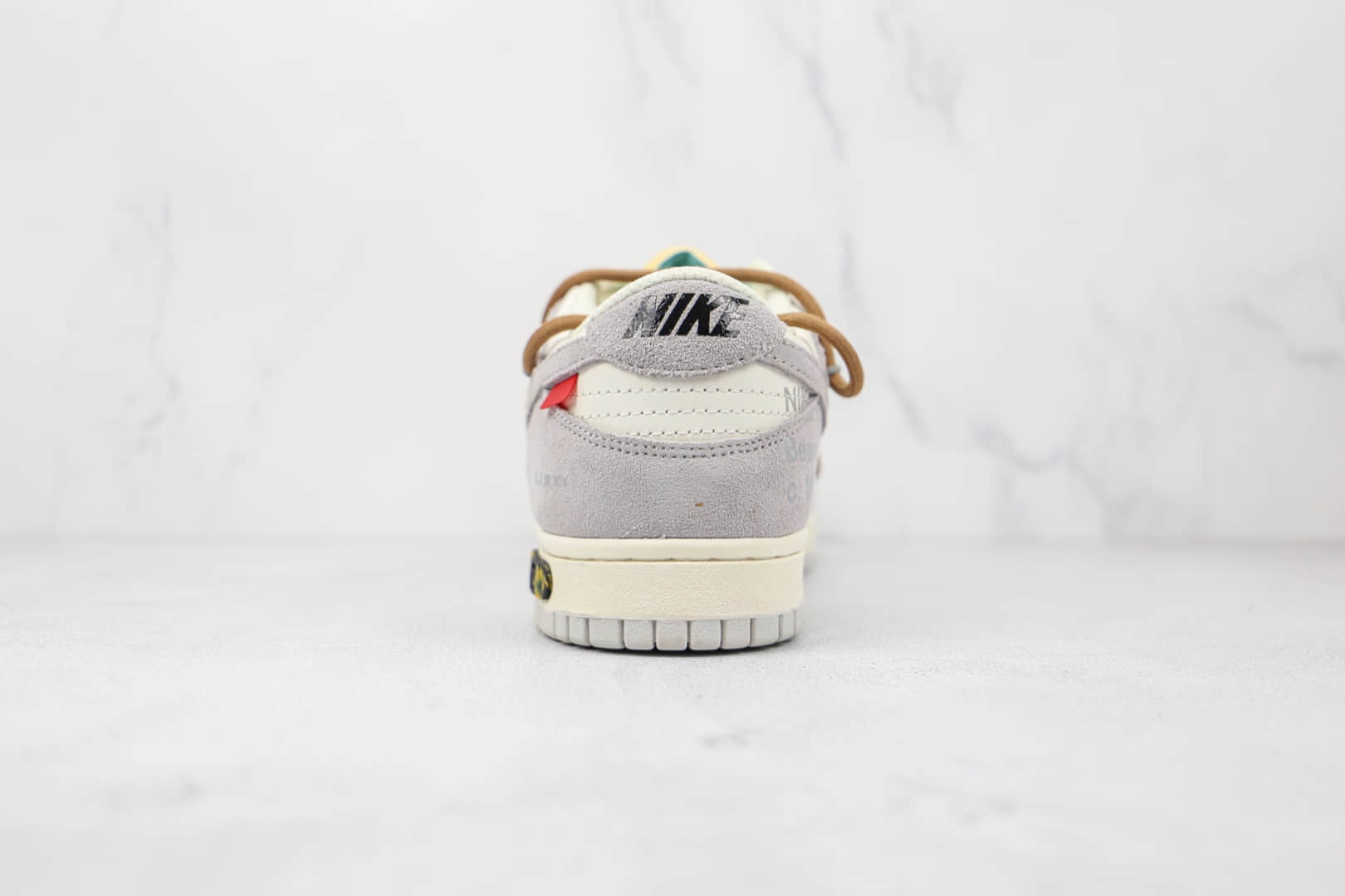 耐克Nike Dunk Low 50 x Off-White联名款纯原版本低帮DUNK麂皮绒面灰白褐色板鞋原档案数据开发 货号：DM1602-121