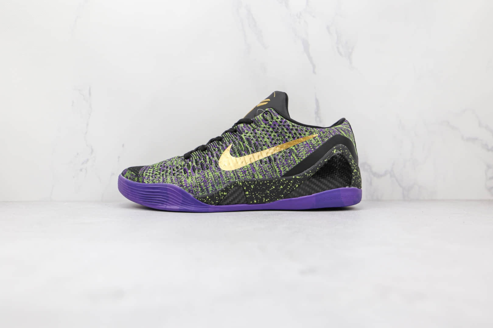 耐克Nike Kobe 9 Low Mamba Moment纯原版本科比9代黑绿紫曼巴时刻篮球鞋支持实战 货号：677992-998