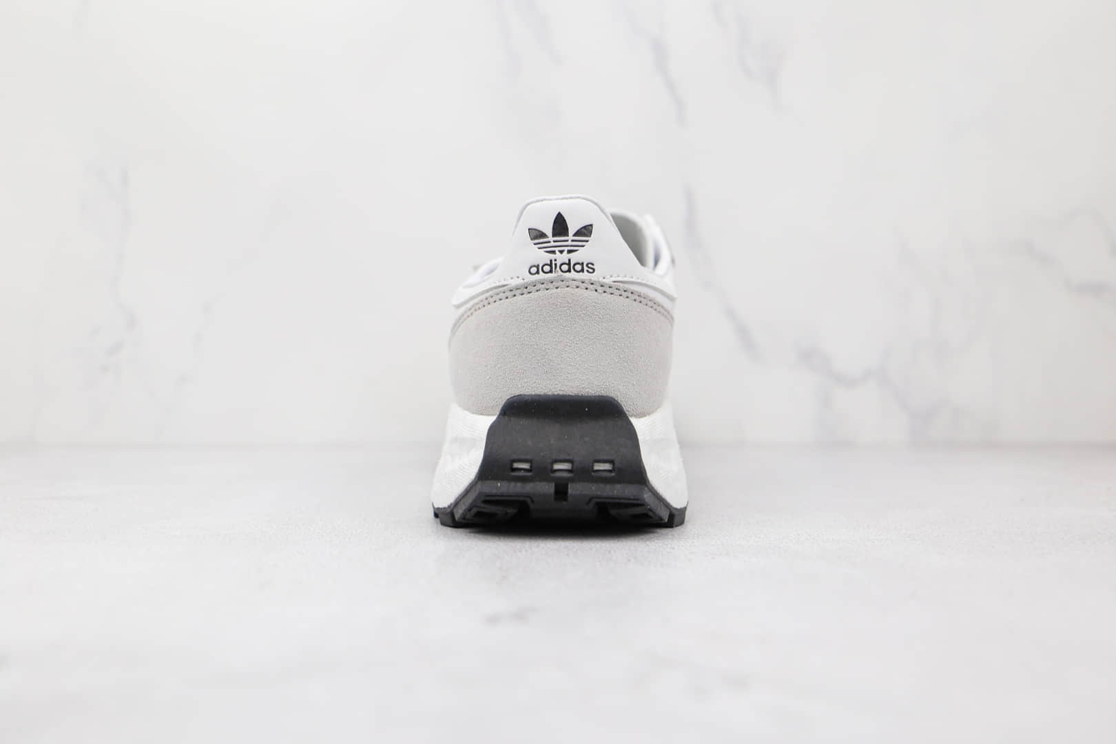阿迪达斯Adidas RETROPY E5纯原版本黑白色三叶草厚底爆米花跑鞋原楦头纸板打造 货号：Q47001