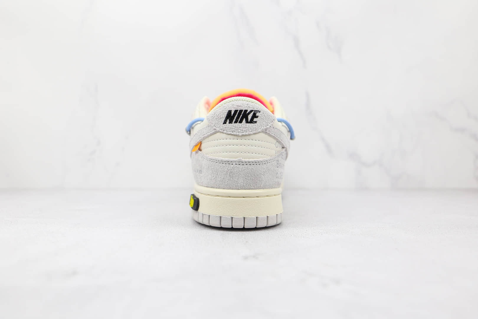 耐克Off-White x Nike Dunk Low 50公司级版本OW联名款低帮Dunk麂皮板鞋灰白蓝色原盒原标 货号：DJ0950-113