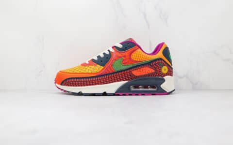 耐克Nike Air Max 90 SE “Day Of The Dead”纯原版本半掌气垫跑鞋Max90亡灵节彩色拼接原盒钢印 货号：DC5154-458