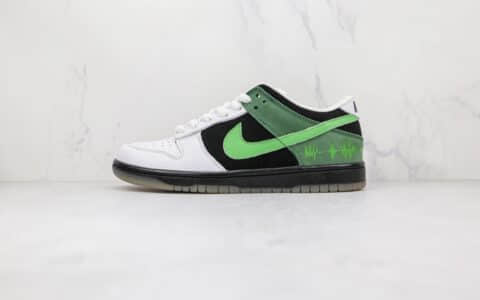 耐克Nike Dunk Low纯原版本低帮Dunk心电图白黑绿色原装头层打造 货号：313170-031