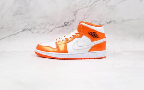 乔丹Air Jordan 1 Mid纯原版本中帮AJ1白橙小扣碎板鞋原档案数据开发 货号：DM3531-800